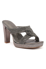 CHUNKY KNOT HEELS-GUN