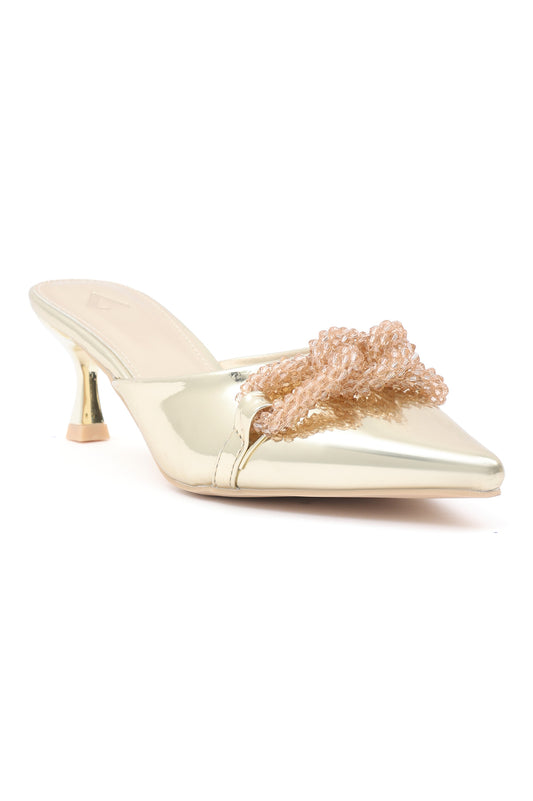 LUXE POINTED TOE HEELS-GOLD