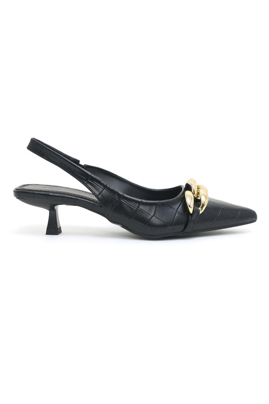 SLINGBACK HEELS-BLACK