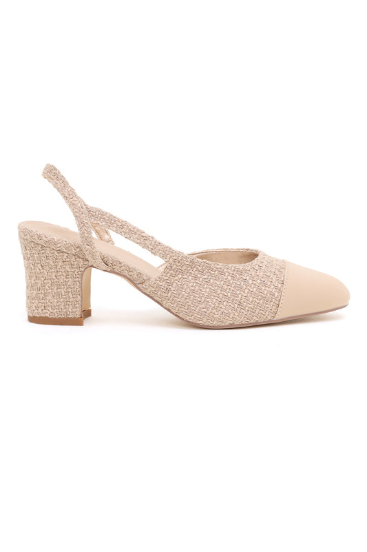 SLINGBACK HEELS-BEIGE