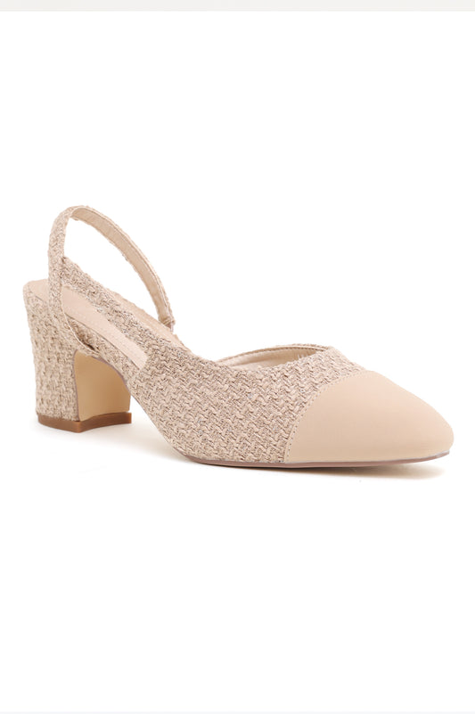 SLINGBACK HEELS-BEIGE