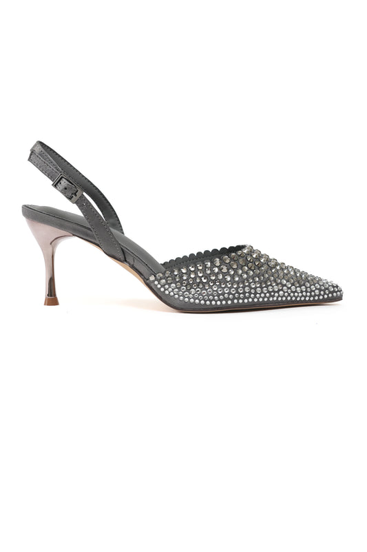 RHINESTONE EMBELLISHED HEELS-GUN