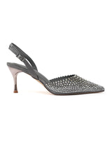 RHINESTONE EMBELLISHED HEELS-GUN
