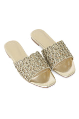 GOLDEN GLAM MIRROR-WORK SLIDE-GOLD