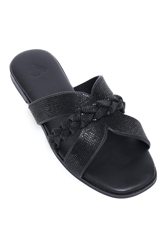 RADIANT CRYSTAL GLIDE SANDAL-BLACK