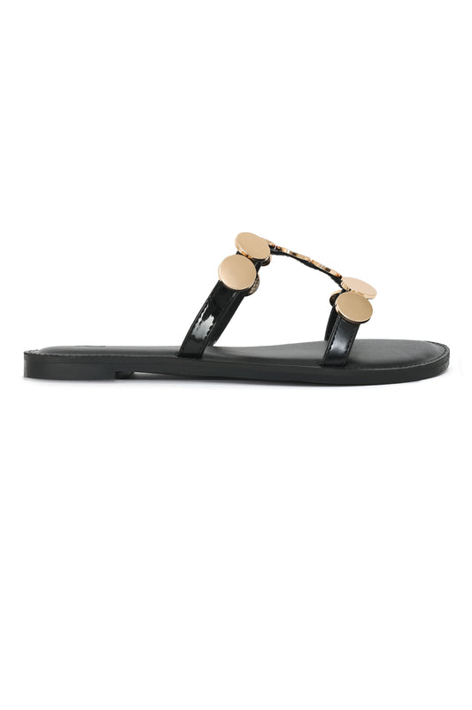 MIDNIGHT GLINT METALLIC DISC SLIDE-BLACK