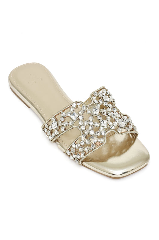 CRYSTAL LUXE SLIDE-GOLD