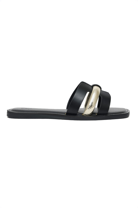 METAL ACCENT SLIDE-BLACK