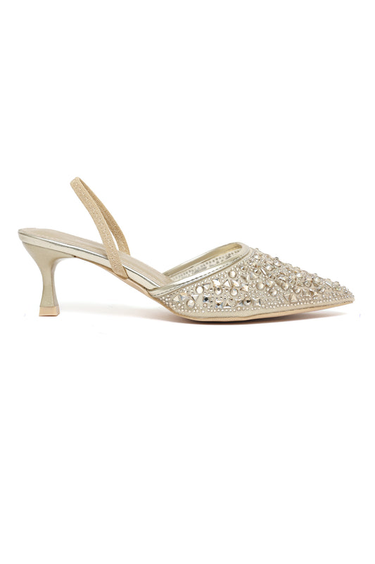 CRYSTAL GLAM SLINGBACK-GOLD