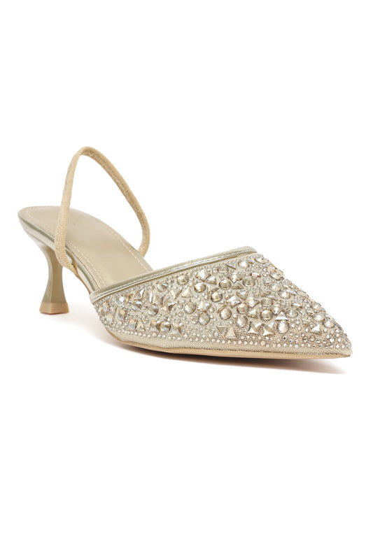 CRYSTAL GLAM SLINGBACK-GOLD