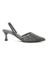 CRYSTAL GLAM SLINGBACK-PEWTER