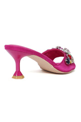 LUXE GEM-EMBELLISHED HEEL-FUCHSIA