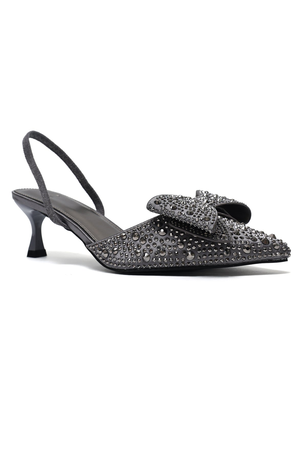 CRYSTAL BOW SLINGBACK-GREY