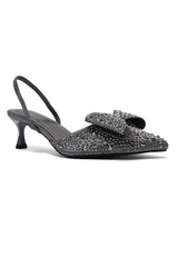 CRYSTAL BOW SLINGBACK-GREY