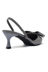 CRYSTAL BOW SLINGBACK-GREY