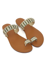 FESTIVE SHINY GEMSTRIDE SLIDE-GOLD