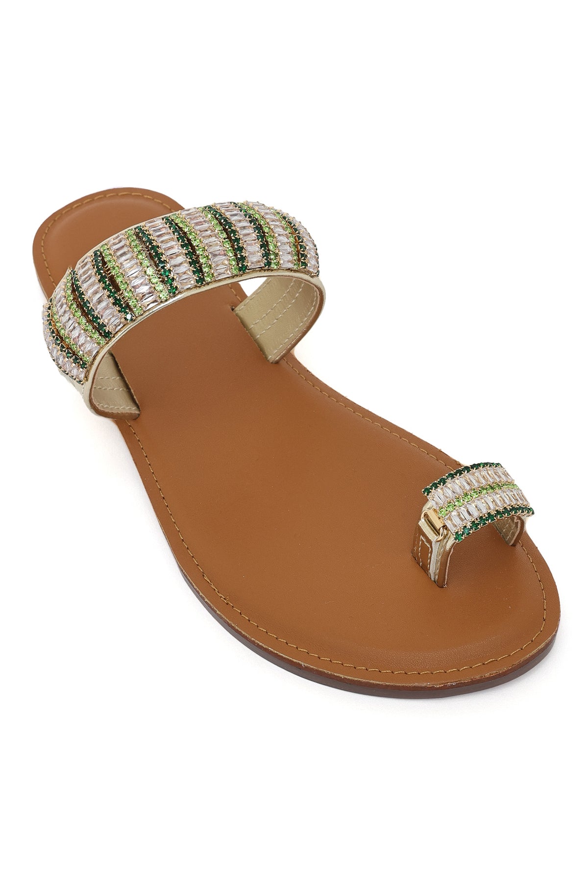 FESTIVE SHINY GEMSTRIDE SLIDE-GOLD