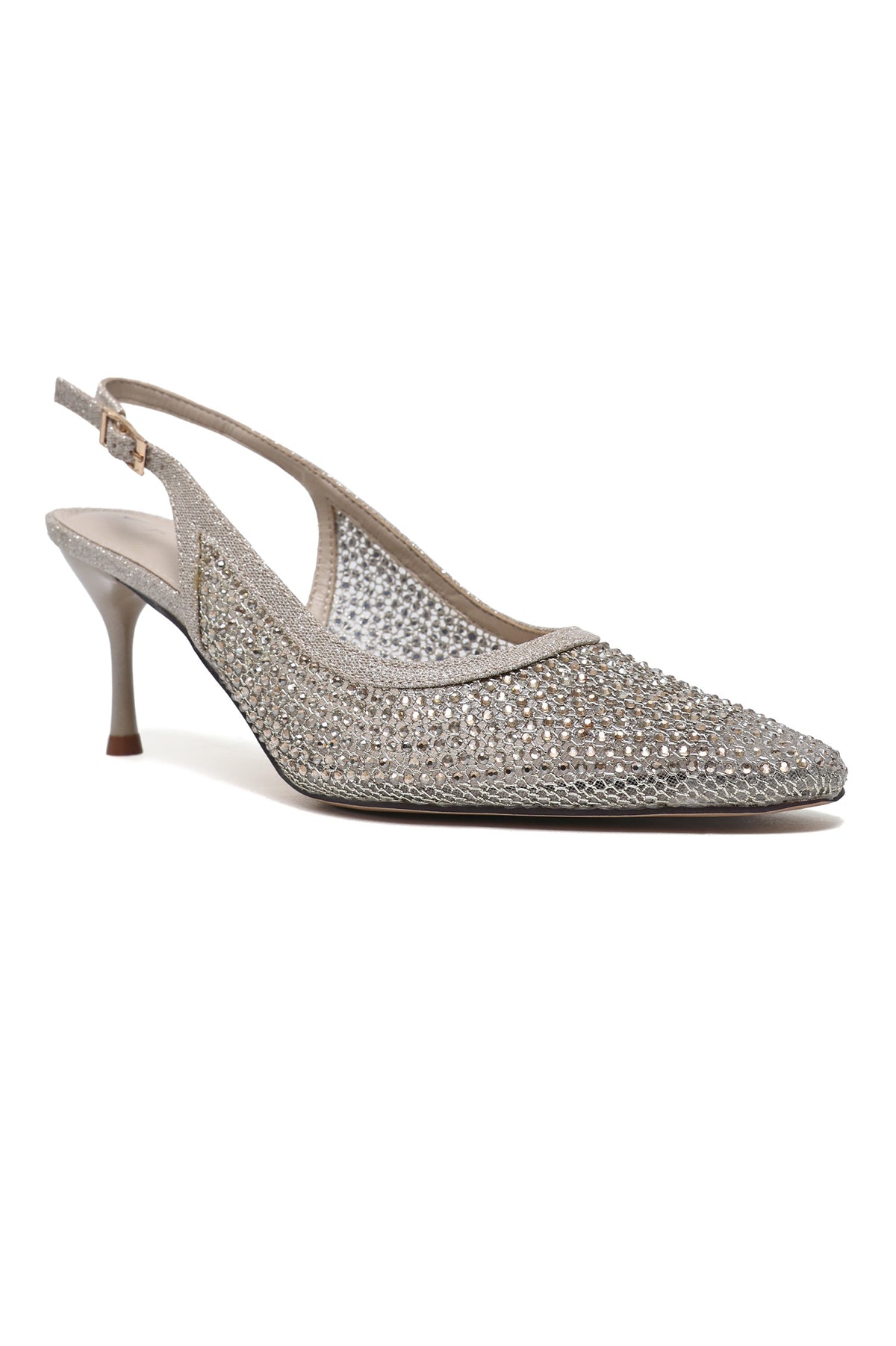 GLASSWEAVE POINT HEEL-GOLD