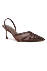 ROYAL GLIMMER NET HEEL-BRONZE