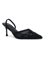 ROYAL GLIMMER NET HEEL-BLACK