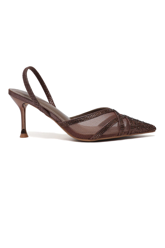 ROYAL GLIMMER NET HEEL-BRONZE