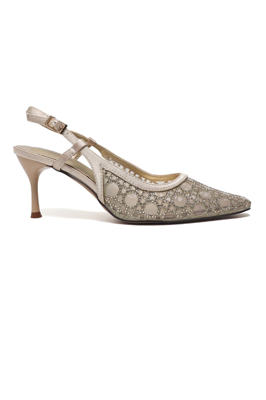 FILIGREE VEIL HEEL-GOLD