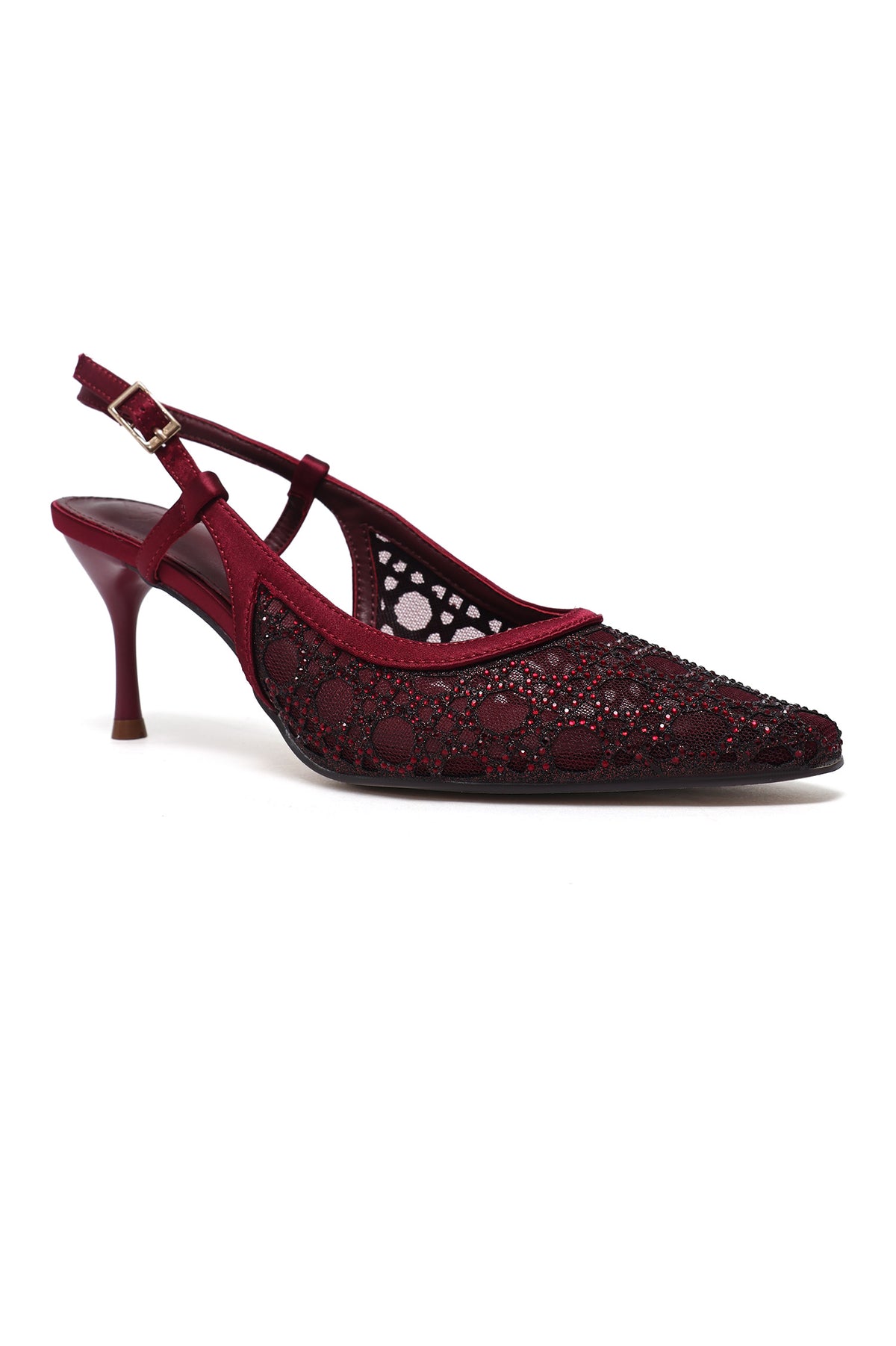 FILIGREE VEIL HEEL-MAROON