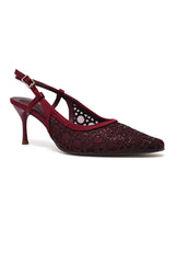 FILIGREE VEIL HEEL-MAROON