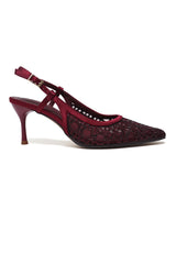 FILIGREE VEIL HEEL-MAROON