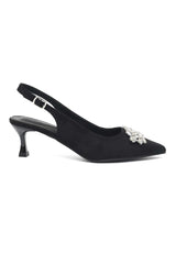 WHISPER PEARL SLINGBACK-BLACK