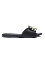 GEM CLUSTER ELEGANT SLIDE-BLACK