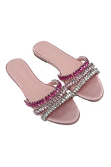 FOOT GLAMOR JEWEL SLIDE-PINK