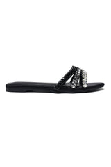FOOT GLAMOR JEWEL SLIDE-BLACK