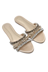 FOOT GLAMOR JEWEL SLIDE-GOLD