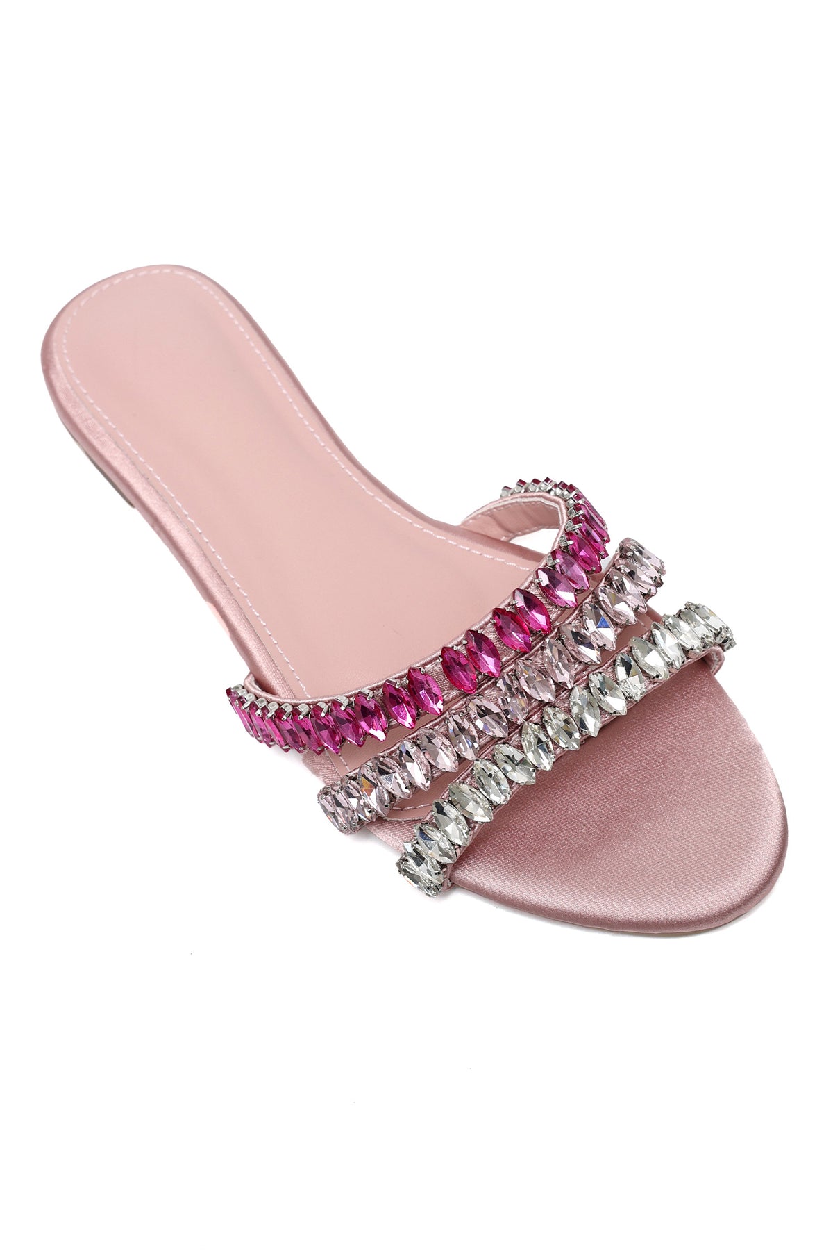 FOOT GLAMOR JEWEL SLIDE-PINK