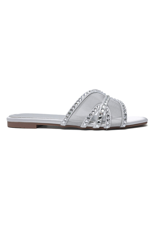 FASHION SHIMMER SLIDE-SILVER