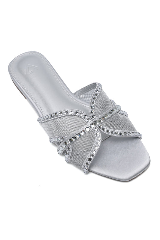 FASHION SHIMMER SLIDE-SILVER