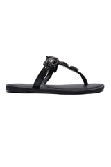 CRYSTAL PETAL FLATS-BLACK