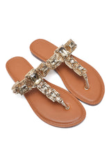 CRYSTAL PETAL FLATS-GOLD