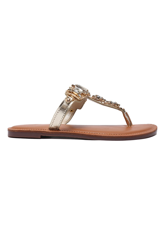 CRYSTAL PETAL FLATS-GOLD