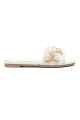 ELITE FLORAL TEXTURE CUT SLIDE-OFFWHITE