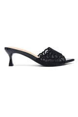 CRIMSON PETAL ELEGANCE HEEL-BLACK