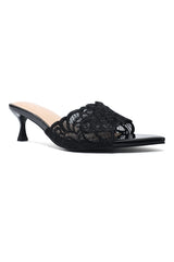 CRIMSON PETAL ELEGANCE HEEL-BLACK