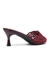 CRIMSON PETAL ELEGANCE HEEL-MAROON