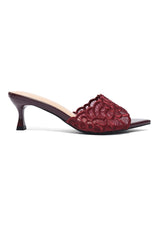 CRIMSON PETAL ELEGANCE HEEL-MAROON