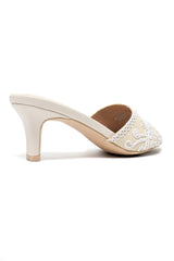 HERITAGE PEARL EMBELLISHED MULE-OFFWHITE