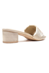 CRYSTAL CROSS HEELS-GOLD