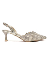 EVENING SLING HEEL-GOLD