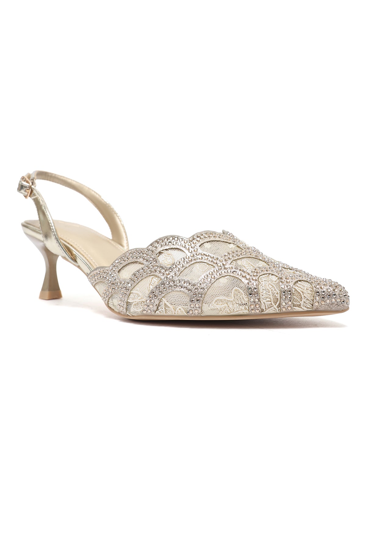 EVENING SLING HEEL-GOLD