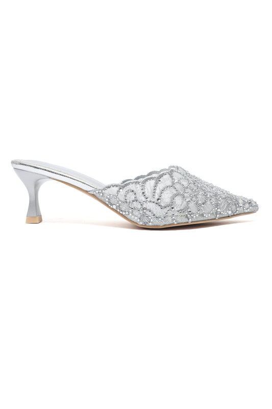 REGAL THREADWORK HEEL-SILVER